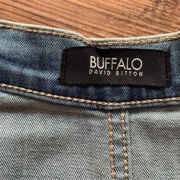 Buffalo David Bitton Light Blue A-Line Skirt Size 30 Full Zip Skater Skirt - Picture 5 of 10